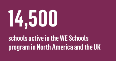 14,500 schools active in the WE Schools program in North America and the UK 14,500 schools active in the WE Schools program in North America and the UK