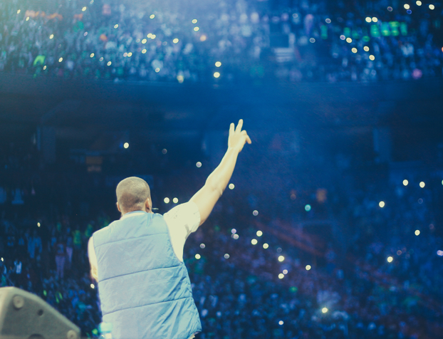 A performer on the WE Day stage A performer on the WE Day stage
